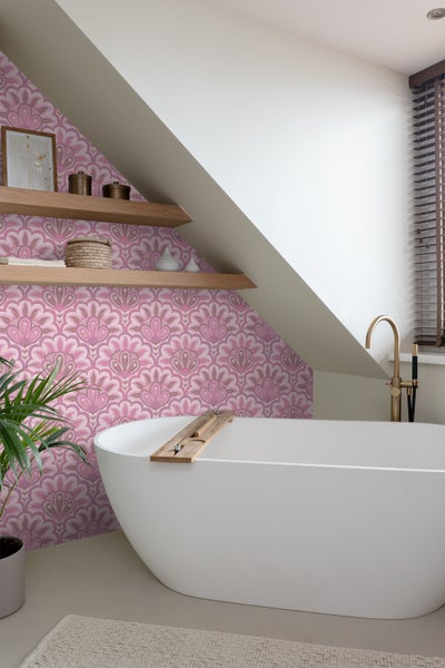 ESTAhome Tapete orientalisches Barockmotiv Lila und Rosa - 50 x 900 cm - 131038