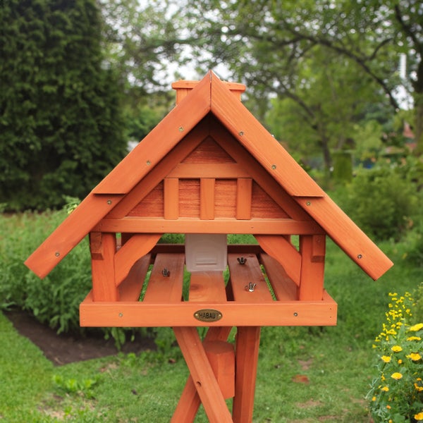HABA Futterhaus für Vögel aus Holz im Garten