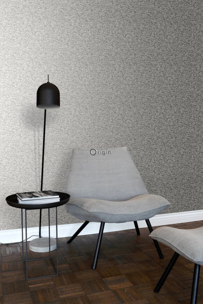 Origin Wallcoverings Tapete metallische Münzen Elfenbeinweiß und Grau - 53 cm x 10.05 m - 347459