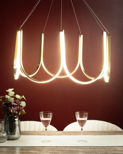 LED Kronleuchter PERQUENO Metall Gold