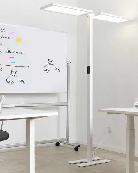 LED Stehlampe SCULPTOR mit Bewegungsmelder Metall Weiß