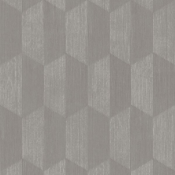 Tapete mit geometrischem Würfelmuster und Streifenstruktur