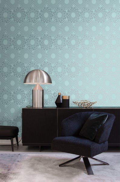 Origin Wallcoverings Tapete grafische Form Eisblau - 53 cm x 10.05 m - 345938