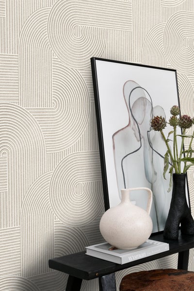 Origin Wallcoverings Tapete 3D-Muster Grau - 53 cm x 10.05 m - 348014