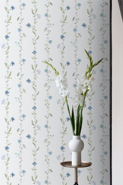 Sanders und Sanders Tapete Blumen Blau und Weiß - 53 cm x 10 m - 640171