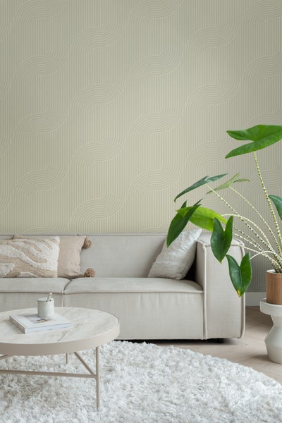 ESTAhome Tapete grafische Linien Salbeigrün - 50 x 900 cm - 139926