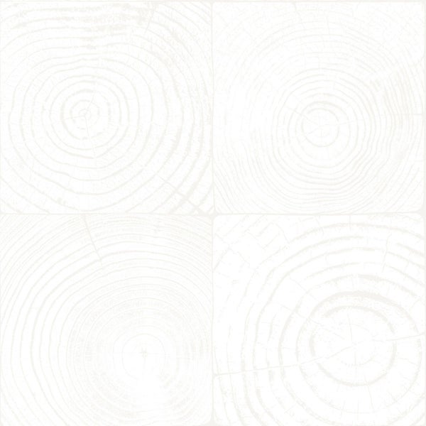 Origin Wallcoverings Tapete Querschnitte von Baumstämmen Weiß und Silber - 53 cm x 10.05 m - 347543