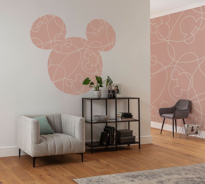 Disney selbstklebende runde Tapete Mickey Mouse Hellrosa - Ø 125 cm - 612752