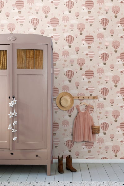 ESTAhome Tapete Luftballons Rosa - 50 x 900 cm - 131347