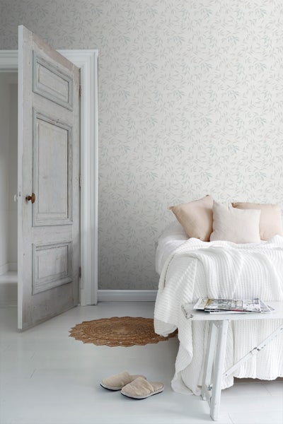 Sanders und Sanders Tapete Blätter Graublau - 53 cm x 10 m - 640234