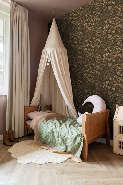 ESTAhome Tapete Feldblumen Graugrün und Braun - 50 x 900 cm - 131463