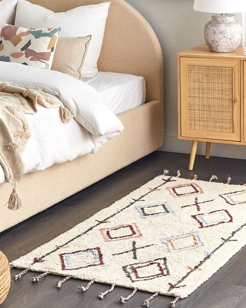 Teppich CORUM Beige 80 x 150 cm Baumwolle