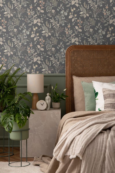 Borastapeter Tapete Blumen Braun - 53 cm x 10.05 m - 660916