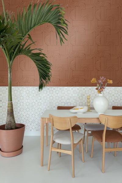 ESTAhome Tapete 3D-Muster Terrakotta - 53 cm x 10.05 m - 139938
