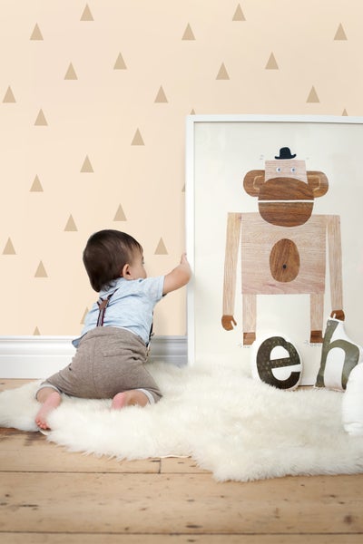 ESTAhome Tapete grafische Dreiecke Beige - 53 cm x 10.05 m - 139725