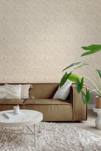 ESTAhome Tapete Blumenmuster Beige - 53 cm x 10.05 m - 139795