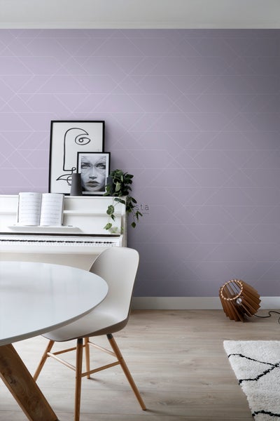 ESTAhome Tapete grafische Linien Violett - 53 cm x 10.05 m - 139574