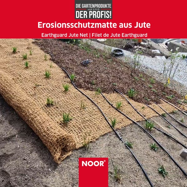 Erosionsschutzmatte JUTE - 250g/m² - 1,22x50 m - Böschungsmatte für Gartenarbeit - biologisch abbaubar und chemikalienfrei