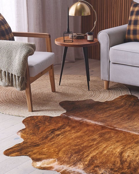 Kuhfell NASQU Hellbraun 3-4 m² Echtleder
