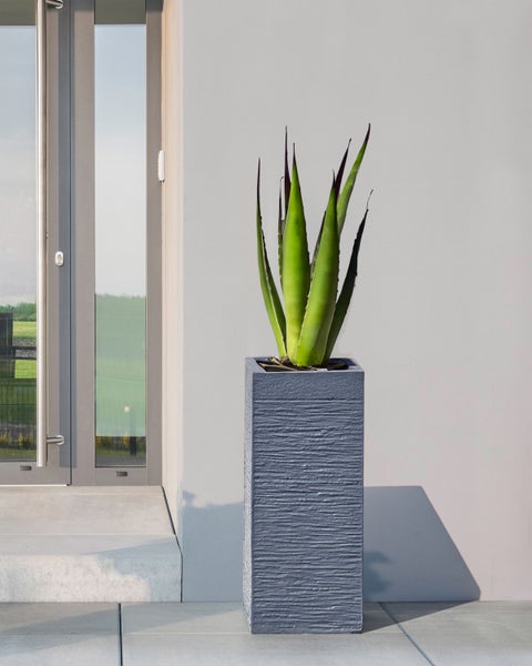 Blumenkübel DION Keramik 26 cm Grau