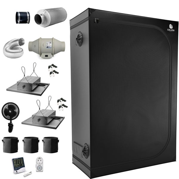 Caluma Growbox Komplettset 60x120x180 cm, 2x75W LED, für 3 Pflanzen