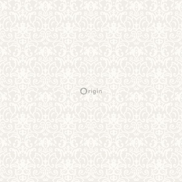 Origin Wallcoverings Tapete Ornamente Weiß und Hellgrau - 53 cm x 10.05 m - 346536