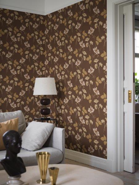 Borastapeter Tapete Blumen Braun - 53 cm x 10.05 m - 660837