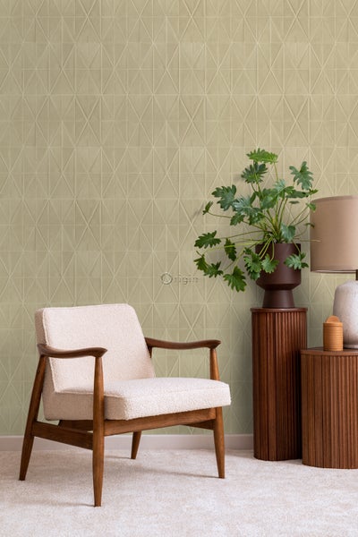 Origin Wallcoverings Tapete Origami-Muster Beige - 53 cm x 10.05 m - 347857