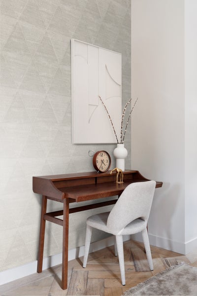 Origin Wallcoverings Tapete verwitterte Metalldreiecke Silber - 53 cm x 10.05 m - 347590