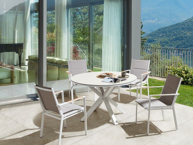 Gartenmöbel Set 4-Sitzer MALETTO/BUSSETO Metall Grau