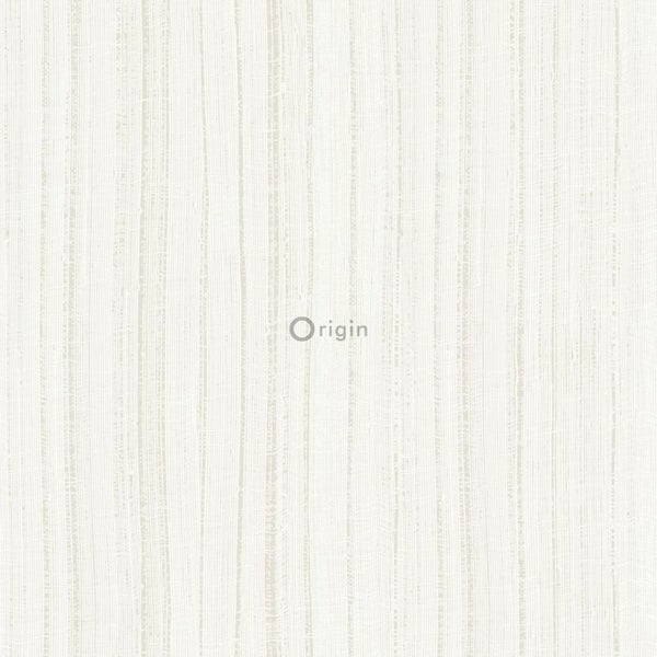 Origin Wallcoverings Tapete feine unregelmäßige Streifen mit Sandstruktur Weiß - 53 cm x 10.05 m - 345948