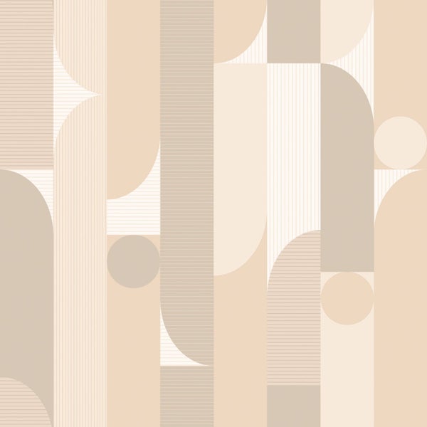 ESTAhome Tapete geometrische Formen Beige - 50 x 900 cm - 131056