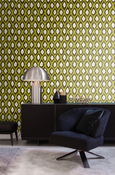 Origin Wallcoverings Tapete Ikat-Motiv Ockergelb - 53 cm x 10.05 m - 346921