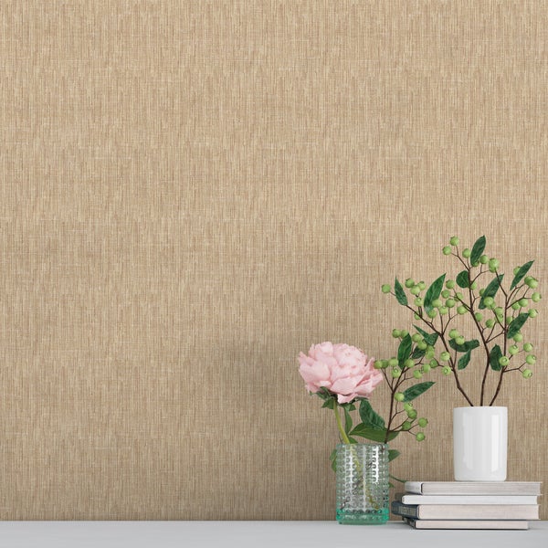 Sanders und Sanders Tapete Leinen-Optik Sandbeige - 53 cm x 10 m - 640211