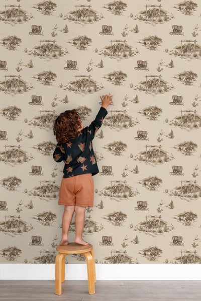 ESTAhome Tapete Cowboys Beigebraun - 50 x 900 cm - 131410