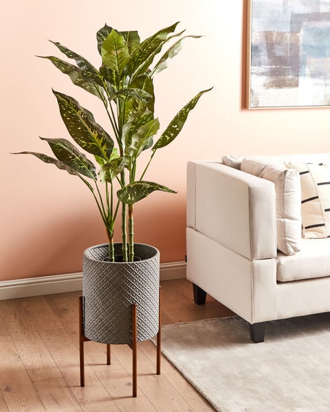 Blumentopf mit Beinen ALATUM Metall 31 cm Grau