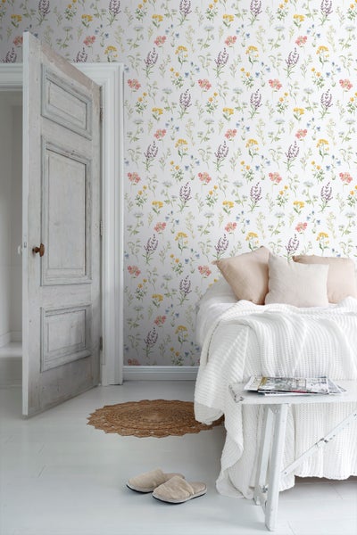 Sanders und Sanders Tapete Blumen Weiß und Mehrfarbig - 53 cm x 10 m - 640170