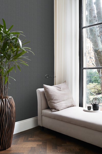 Origin Wallcoverings Tapete Fischgrätmuster Graublau - 0,53 x 10,05 m - 347661