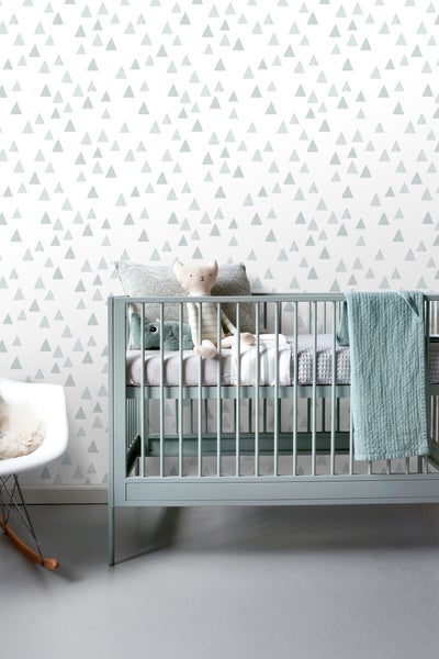 ESTAhome Tapete grafische Dreiecke Graublau - 0,53 x 10,05 m - 139056
