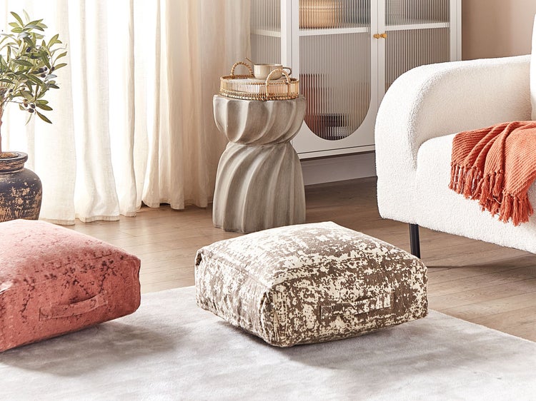 Pouf SHASA Baumwolle Beige 50 cm 50 cm 20 cm