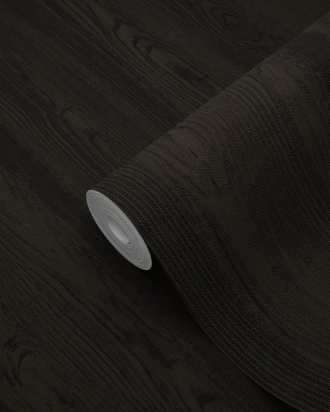 Origin Wallcoverings Tapete Holzoptik Schwarz - 53 cm x 10.05 m - 347526