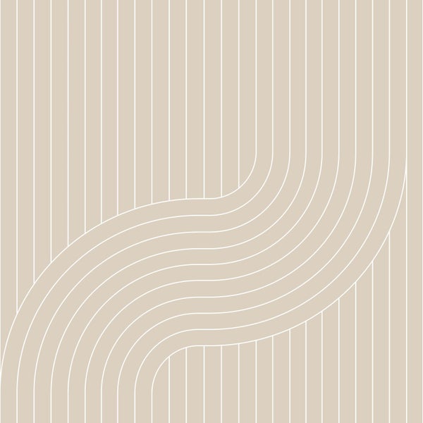 ESTAhome Tapete grafische Linien Beige - 50 x 900 cm - 139927