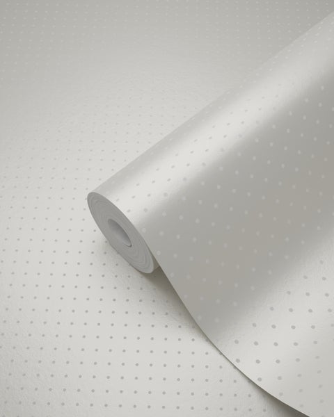 Origin Wallcoverings Tapete kleine Punkte Silber - 53 cm x 10.05 m - 346830
