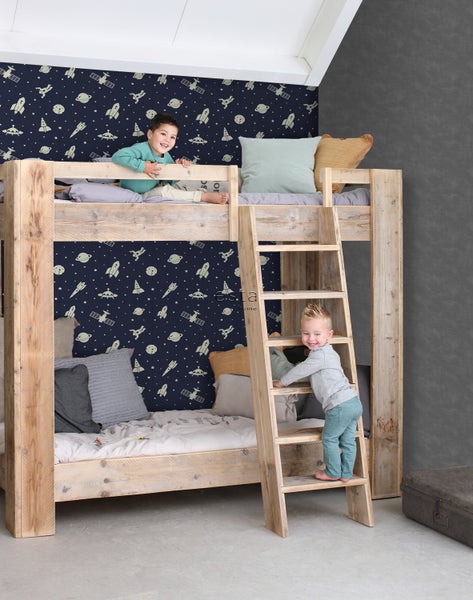 ESTAhome Tapete Weltraum Dunkelblau und Weiß - 50 x 900 cm - 139462