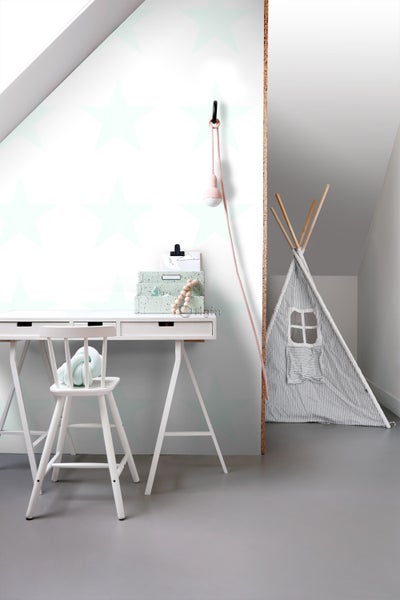 Origin Wallcoverings Tapete großer Stern Weiß und Mintgrün - 53 cm x 10.05 m - 347506