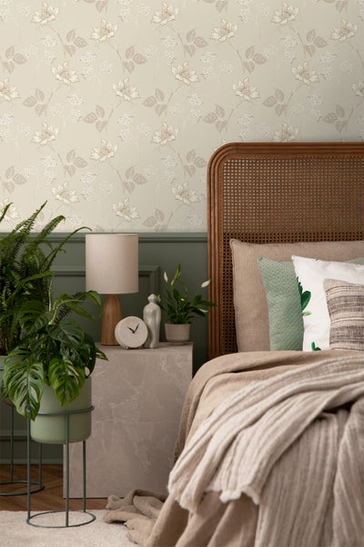 Borastapeter Tapete Blumen Sandbeige - 53 cm x 10.05 m - 660838