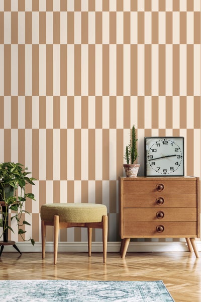 ESTAhome Tapete Streifen Beige und Braun - 53 cm x 10.05 m - 131214