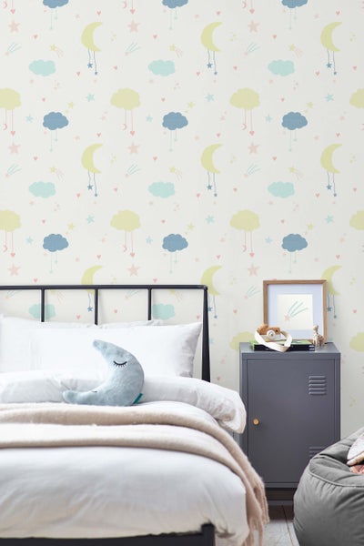 Next Vliestapete | Mond & Sterne - Pastell - 10mx52cm