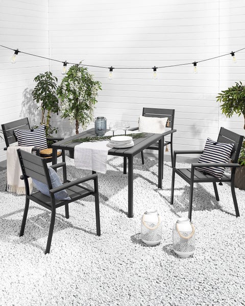 Gartenstuhl 4er Set PRATO Grau
