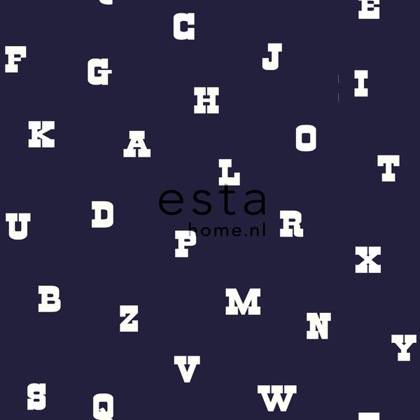 ESTAhome Tapete Alphabet Blau - 53 cm x 10.05 m - 137327